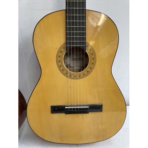 1387 - Two full size classical guitars