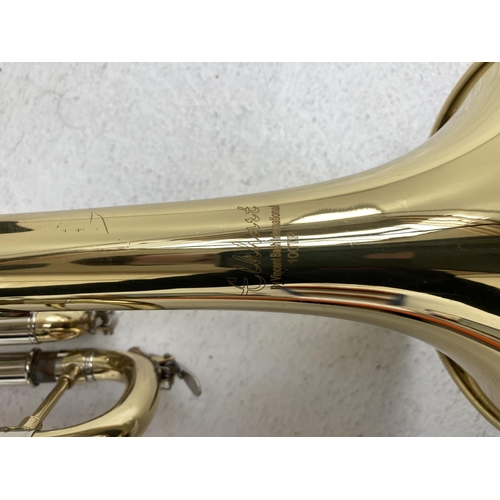 1389 - A cased Vincent Bach International Elkhart 100TR student trumpet