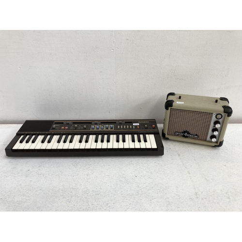 1391 - Two items, one Casio Casiotone MT-52 electronic keyboard and one Gear4Music mini guitar amplifier