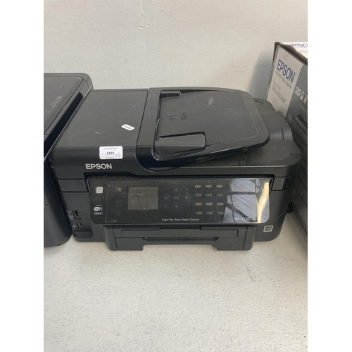 1393 - Three Epson printers, one WF-3520 all in one, boxed Stylus Office BX300F and one WF-7515