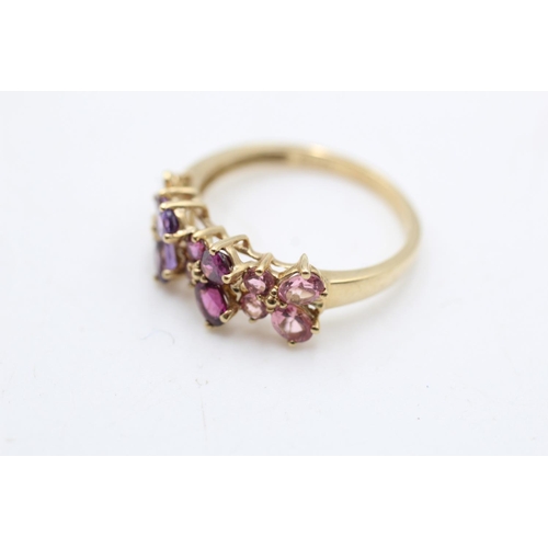 108 - A 9ct gold amethyst and topaz butterfly design ring, size Q½ - approx. gross weight 2.6 grams