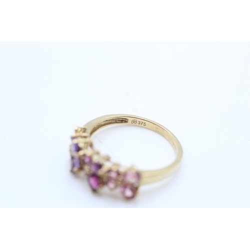 108 - A 9ct gold amethyst and topaz butterfly design ring, size Q½ - approx. gross weight 2.6 grams