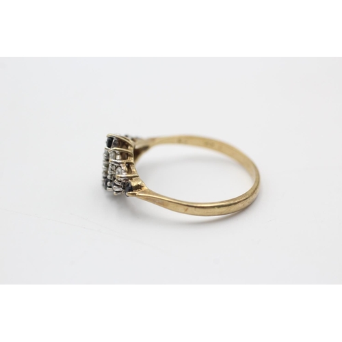 51 - A hallmarked Birmingham 9ct gold diamond and sapphire dress ring, size O - approx. gross weight 1.9 ... 