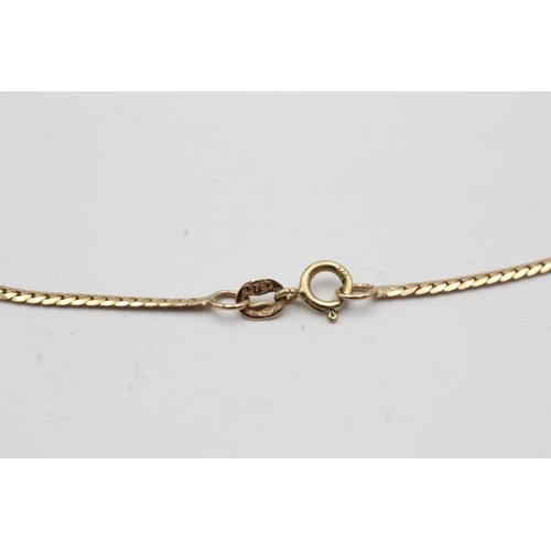 52 - A 9ct gold diamond and sapphire drop static pendant necklace - approx. gross weight 3.4 grams