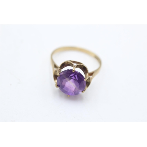 67 - Two 9ct gold cocktail rings, one amethyst size P and one citrine size O - approx. gross weight 7 gra... 