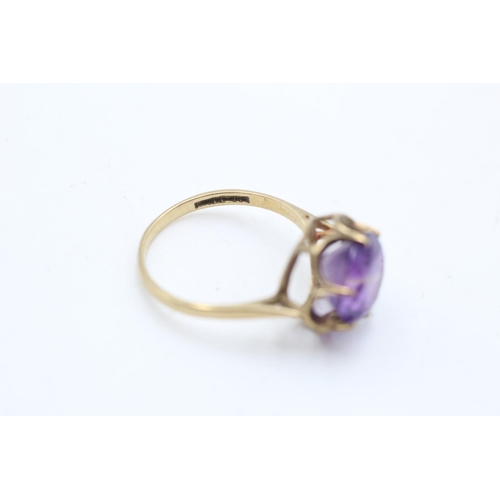 67 - Two 9ct gold cocktail rings, one amethyst size P and one citrine size O - approx. gross weight 7 gra... 