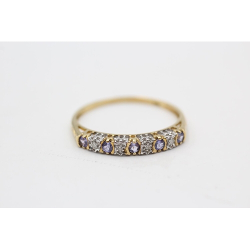 82 - Two 9ct gold gemstone and diamond rings, one tanzanite size V and one size O½ - approx. gross weight... 