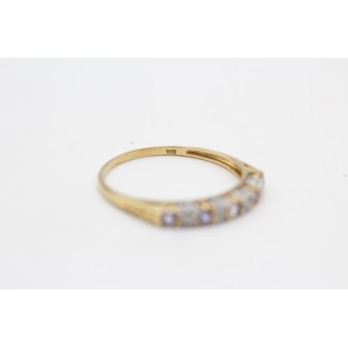 82 - Two 9ct gold gemstone and diamond rings, one tanzanite size V and one size O½ - approx. gross weight... 