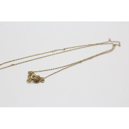 91 - A 9ct gold topaz necklace and drop earrings set - approx. gross weight 3.4 grams