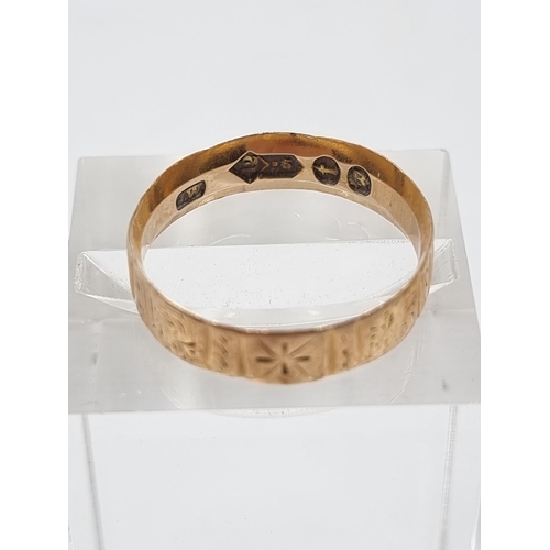 160 - A Victorian hallmarked London 12ct gold ring, dated 1874, size N - approx. gross weight 1.9 grams