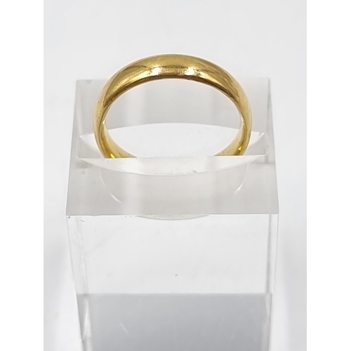 165 - A George V hallmarked Birmingham 22ct gold wedding band, dated 1921, size L½ - approx. gross weight ... 