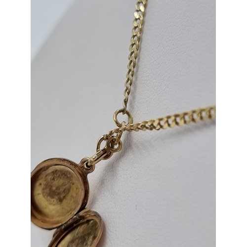 178 - A 9ct gold chain necklace with hallmarked Birmingham 9ct gold locket, dated 1962 - approx. gross wei... 