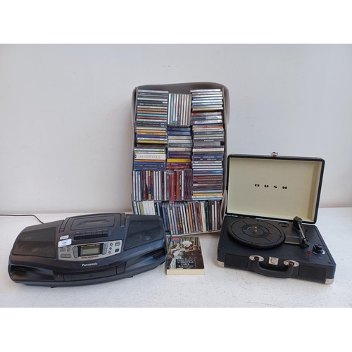Three items, one Panasonic RX-DS18 portable stereo comprising CD