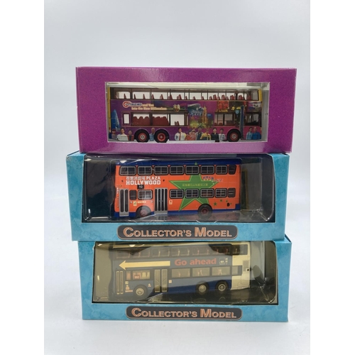 Six assorted boxed diecast model buses to include Corgi New World First ...