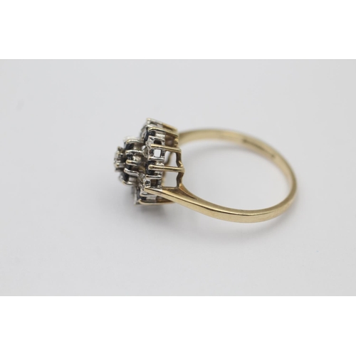 20 - A hallmarked Birmingham 9ct gold diamond and sapphire dress ring, size N½ - approx. gross weight 2.5... 