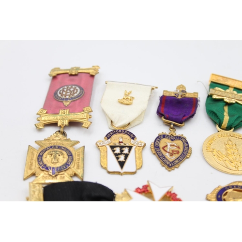 116 - Ten assorted vintage masonic & R.A.O.B medals/jewels