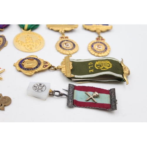 116 - Ten assorted vintage masonic & R.A.O.B medals/jewels