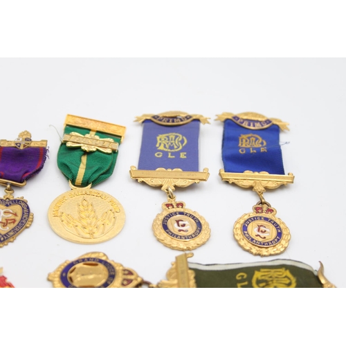 116 - Ten assorted vintage masonic & R.A.O.B medals/jewels