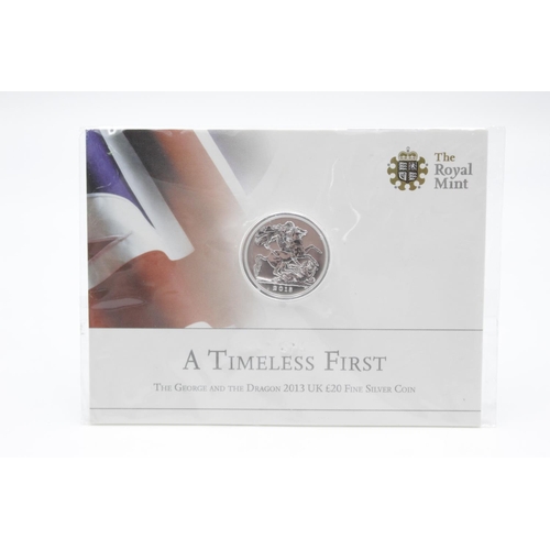 122B - A Royal Mint .999 fine silver £20 coin in original packaging, dated 2013 - approx. gross weight 15 g... 