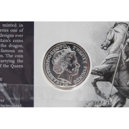 122B - A Royal Mint .999 fine silver £20 coin in original packaging, dated 2013 - approx. gross weight 15 g... 