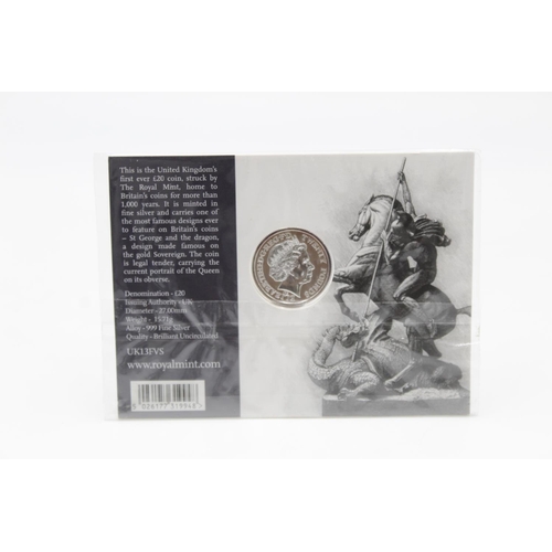 122B - A Royal Mint .999 fine silver £20 coin in original packaging, dated 2013 - approx. gross weight 15 g... 