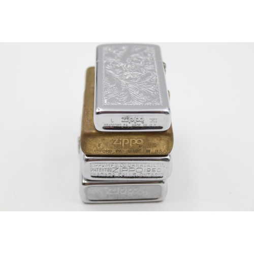 228 - Four assorted Zippo cigarette lighters