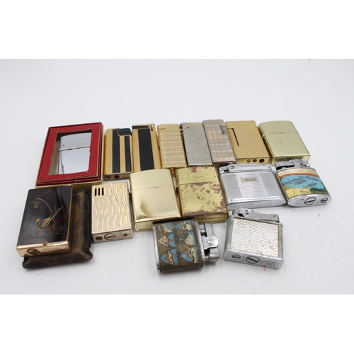 230 - Sixteen assorted vintage branded cigarette lighters to include Mosda, Nimrod etc.