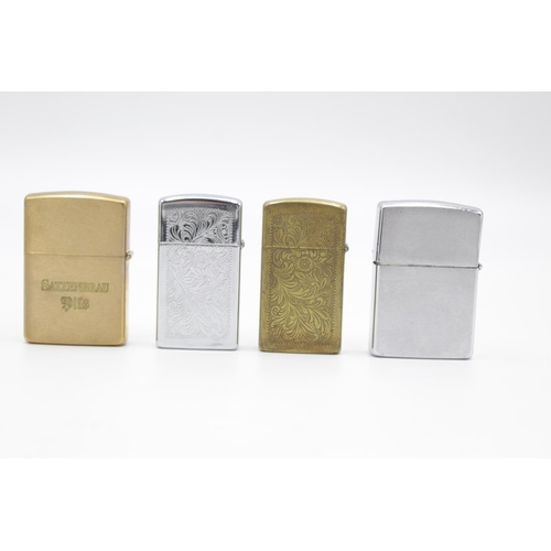 231 - Four assorted Zippo cigarette lighters