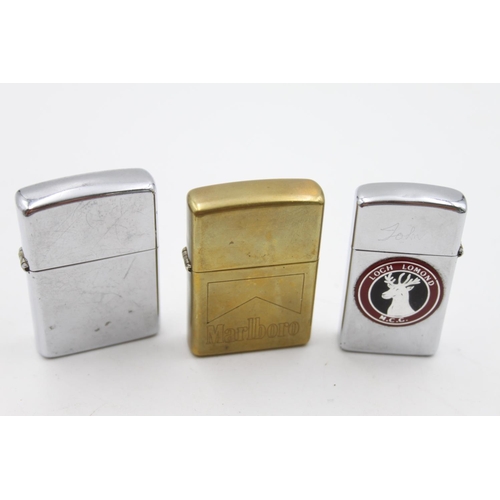 235 - Three assorted Zippo cigarette lighters