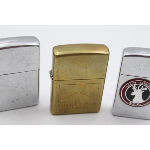 235 - Three assorted Zippo cigarette lighters