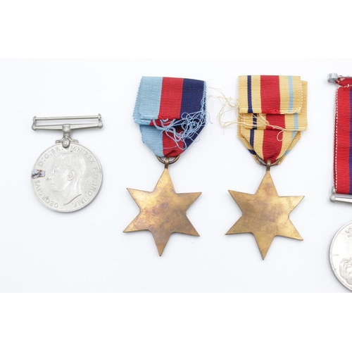 83 - Five WWII medals, one Africa Star, one Italy Star, one 1939-1945 Star, one Defence and one War