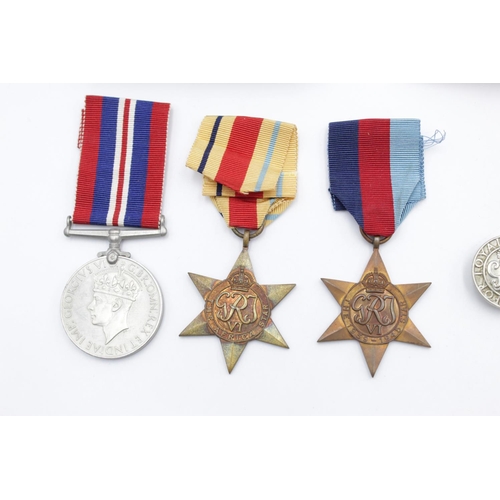 85 - A WWII Africa Star medal group with Wound Badge in original box addressed to  Mr A. Hall - Mansfield... 