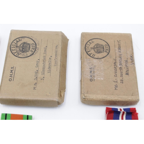 94 - Three boxed WWII medal sets to include Defence and War