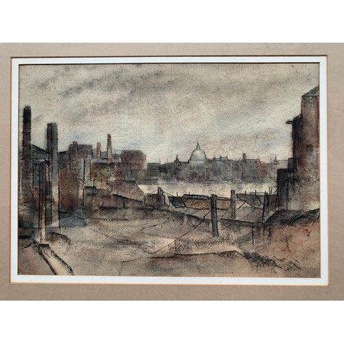 1268 - A framed Alston Emery (1913 - 1993, Burslem School of Art alumni) watercolour titled 'Across The Riv... 