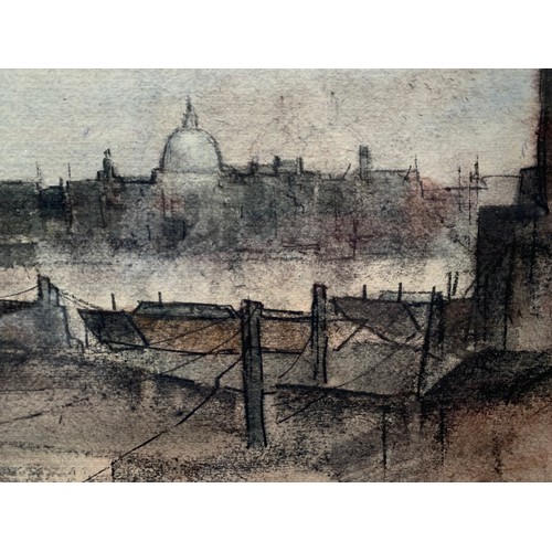 1268 - A framed Alston Emery (1913 - 1993, Burslem School of Art alumni) watercolour titled 'Across The Riv... 