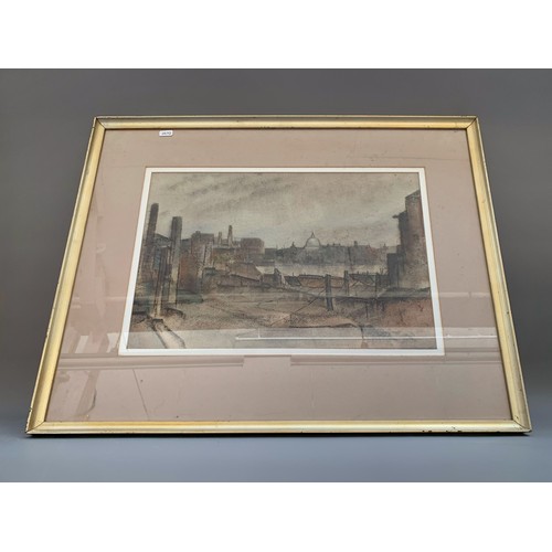 1268 - A framed Alston Emery (1913 - 1993, Burslem School of Art alumni) watercolour titled 'Across The Riv... 