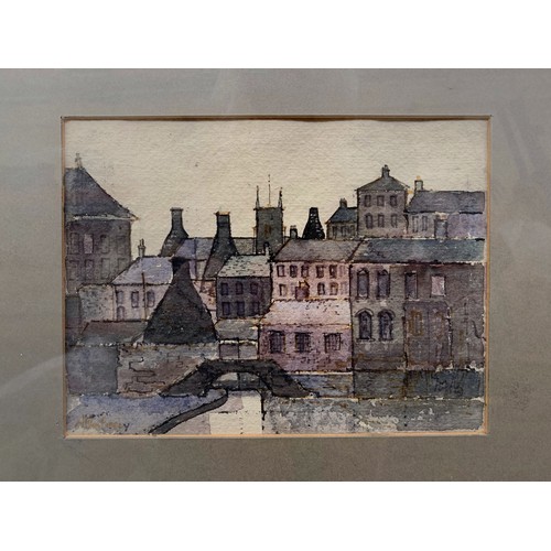 1269 - A framed Alston Emery (1913 - 1993, Burslem School of Art alumni) watercolour of a Stoke-on-Trent ca... 