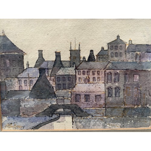 1269 - A framed Alston Emery (1913 - 1993, Burslem School of Art alumni) watercolour of a Stoke-on-Trent ca... 