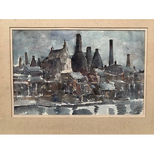 1271 - A framed Alston Emery (1913 - 1993, Burslem School of Art alumni) watercolour of a Stoke-on-Trent ca... 