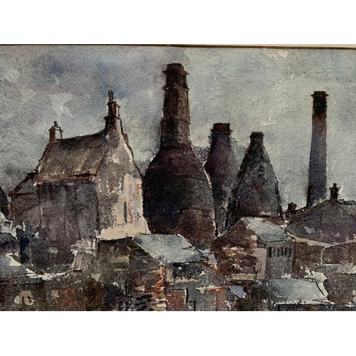 1271 - A framed Alston Emery (1913 - 1993, Burslem School of Art alumni) watercolour of a Stoke-on-Trent ca... 