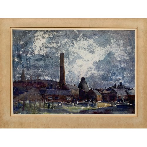 1270 - A framed Alston Emery (1913 - 1993, Burslem School of Art alumni) watercolour of a scene in Longport... 