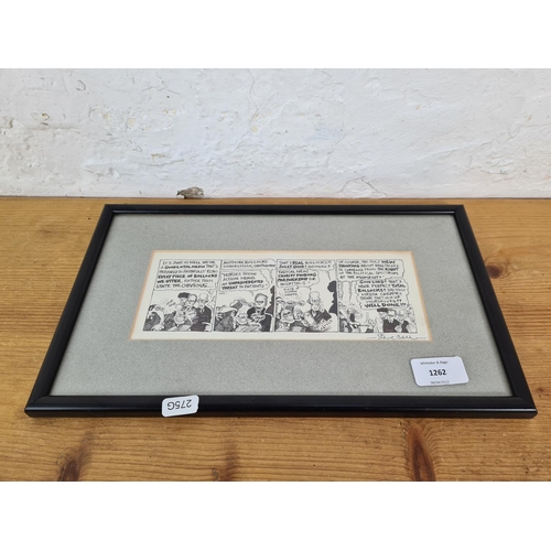 1262 - A framed 1988 Steve Bell cartoon - approx. 36cm wide x 21cm high