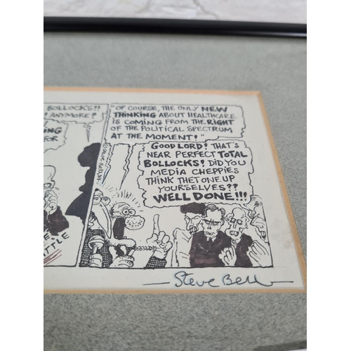 1262 - A framed 1988 Steve Bell cartoon - approx. 36cm wide x 21cm high