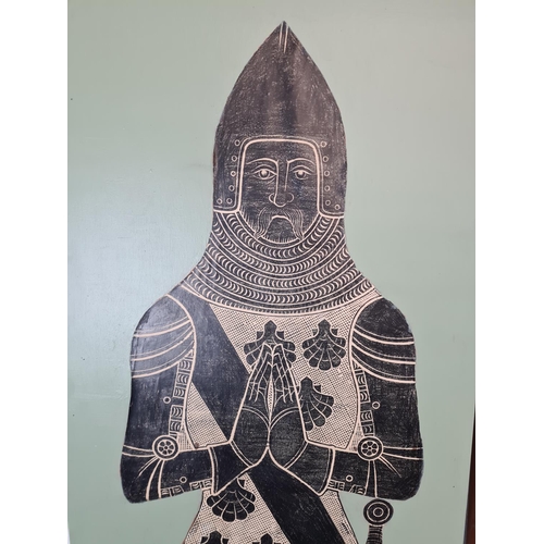 1274 - Two  Sir Roger de Trumpington brass rubbings - one approx. 184cm high x 59cm wide and one 183cm high... 