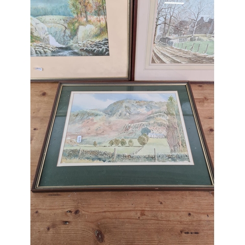 1285 - Three late 20th century framed W. Dumble watercolours - approx. 53cm wide x 43cm high