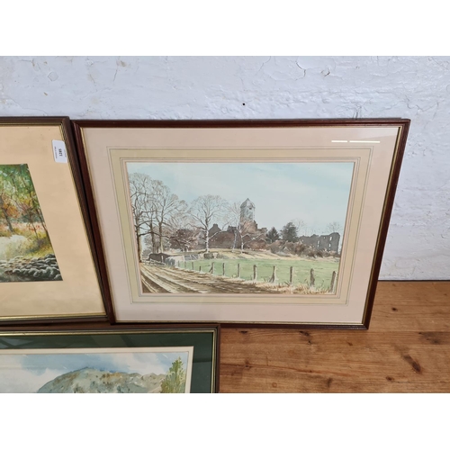 1285 - Three late 20th century framed W. Dumble watercolours - approx. 53cm wide x 43cm high