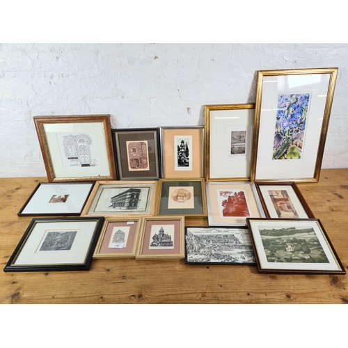 1286 - A collection of framed prints to include Jane Osmond pencil signed limited edition 21/100 titled Hur... 