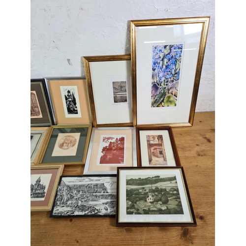 1286 - A collection of framed prints to include Jane Osmond pencil signed limited edition 21/100 titled Hur... 