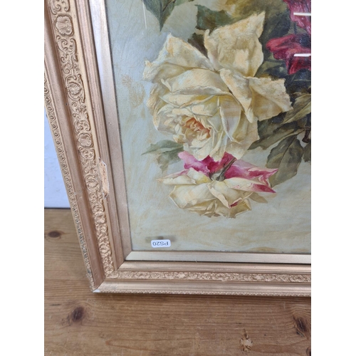 1289 - A gilt framed floral oil painting - approx. 59cm high x 47cm wide