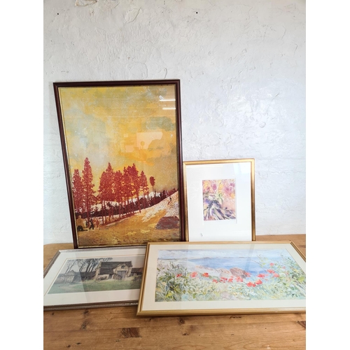 1292 - Four framed prints to include Moira Huntley signed limited edition 162/550, S. Gasforth pencil signe... 